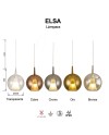 ELSA * COLGANTE CRISTAL BOLA - E27 - BRONCE + OPAL ( SIN BASE)